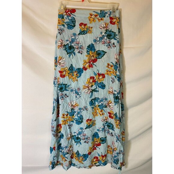 CHELSEA & VIOLET WOMENS LONG SKIRT ELASTIC WAIST SIZE SMALL BLUE PATTERN 6 S - Picture 1 of 3